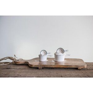 White w/ Black Rim Stoneware Measuring Cups